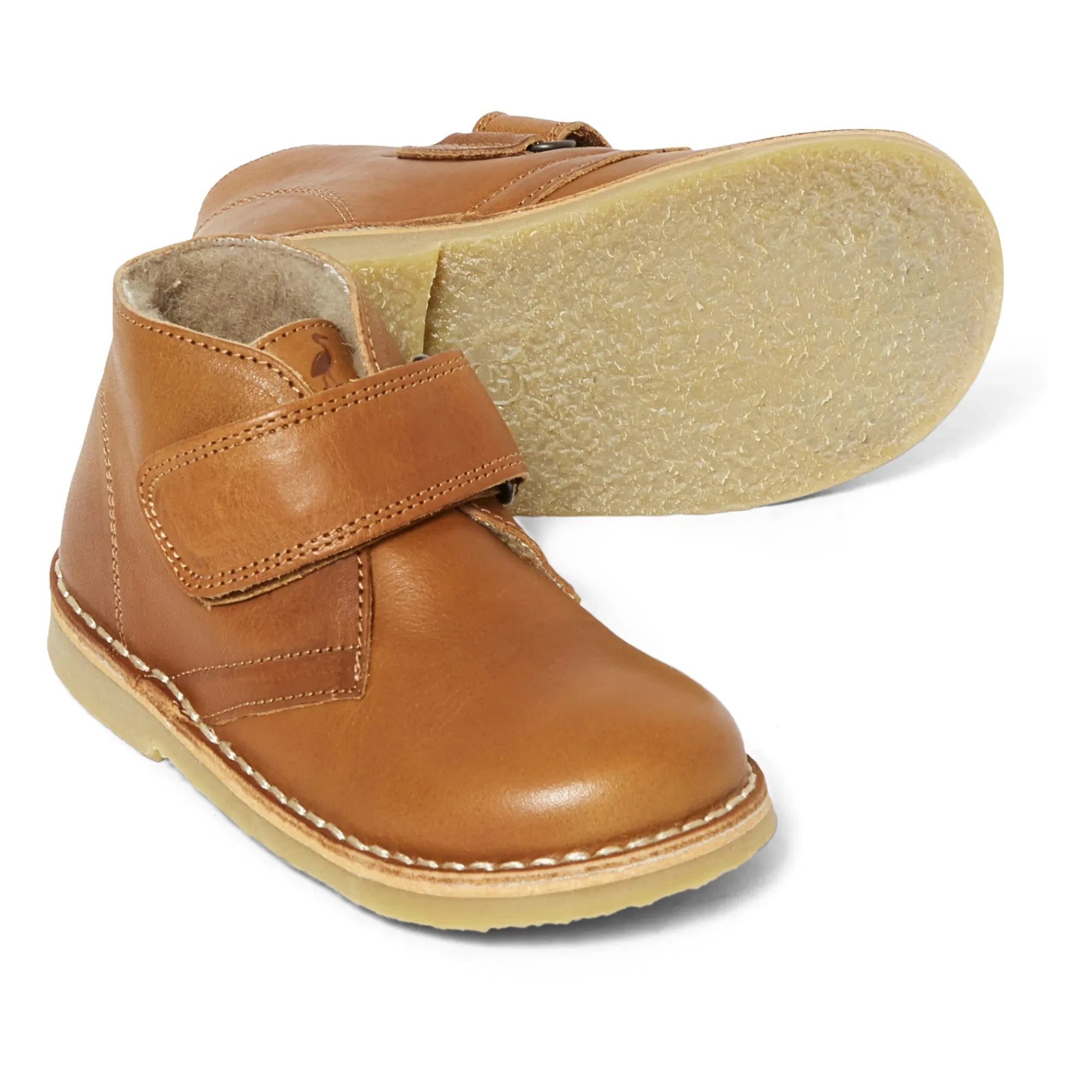Petit Nord - Wüstenfell-Klettschuhe | Cognac