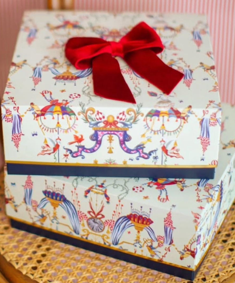 Dinossi - Rosa Kariertes Geschenkbox