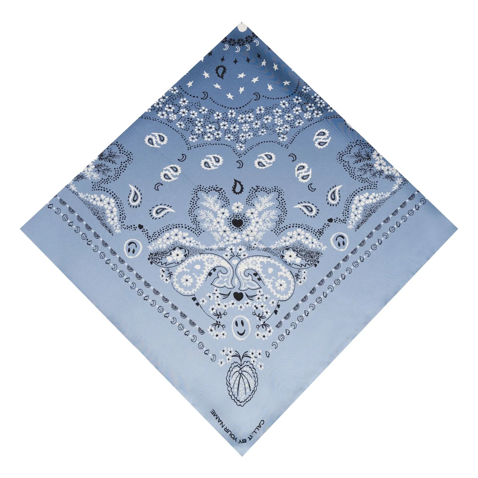 Call it by your name – Großes zweifarbiges Seiden-Bandana | Blau