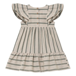Fliink - Vira Gestreiftes Leinenkleid | Ecru