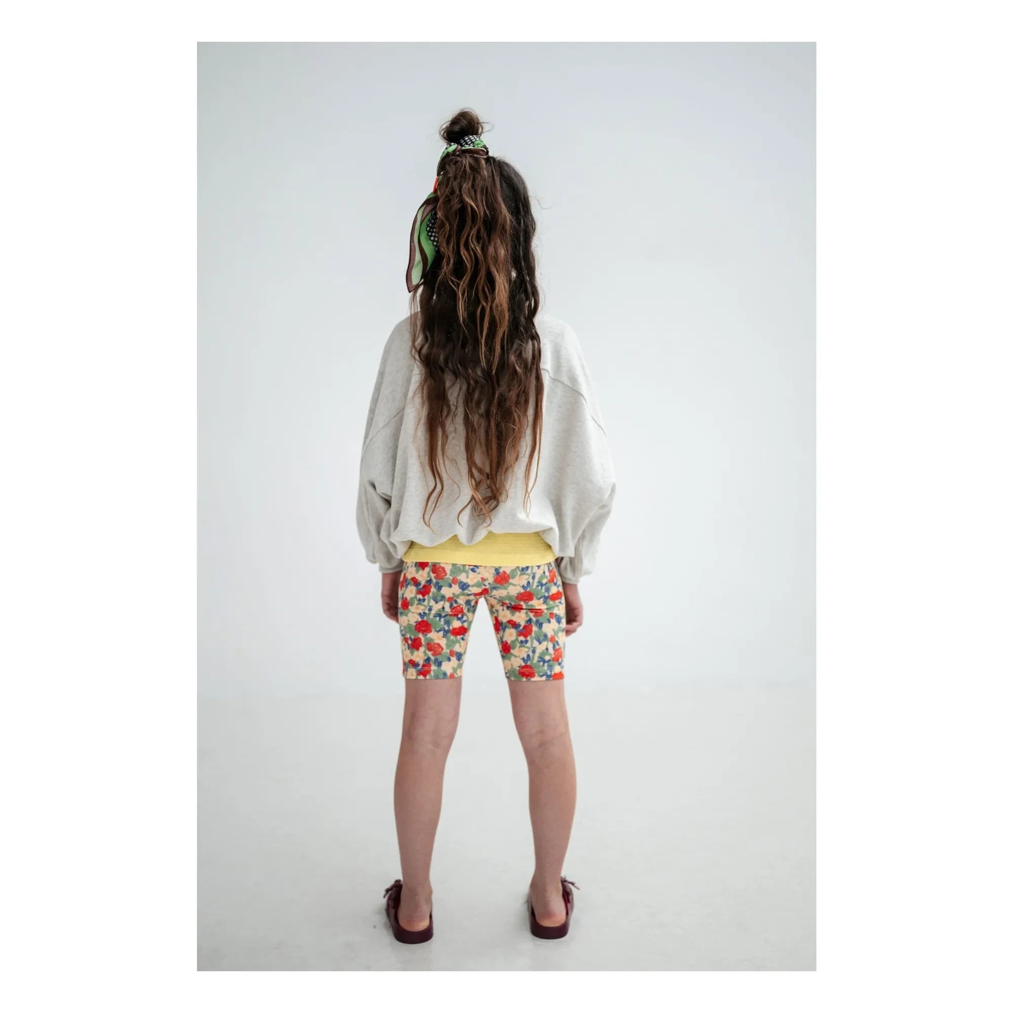 Repose AMS – Radlerhose mit Blumenmuster aus recycelter Faser | Blassgelb