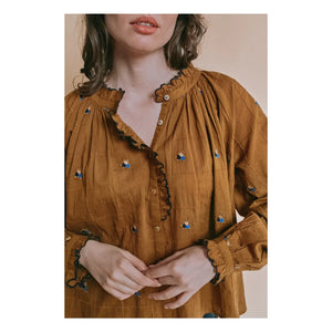 Emile et Ida - Vintage Elyana bluz | Taupe kahverengi