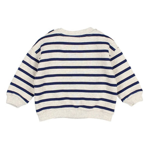 Búho - Denizci çizgili organik pamuklu sweatshirt | Lacivert
