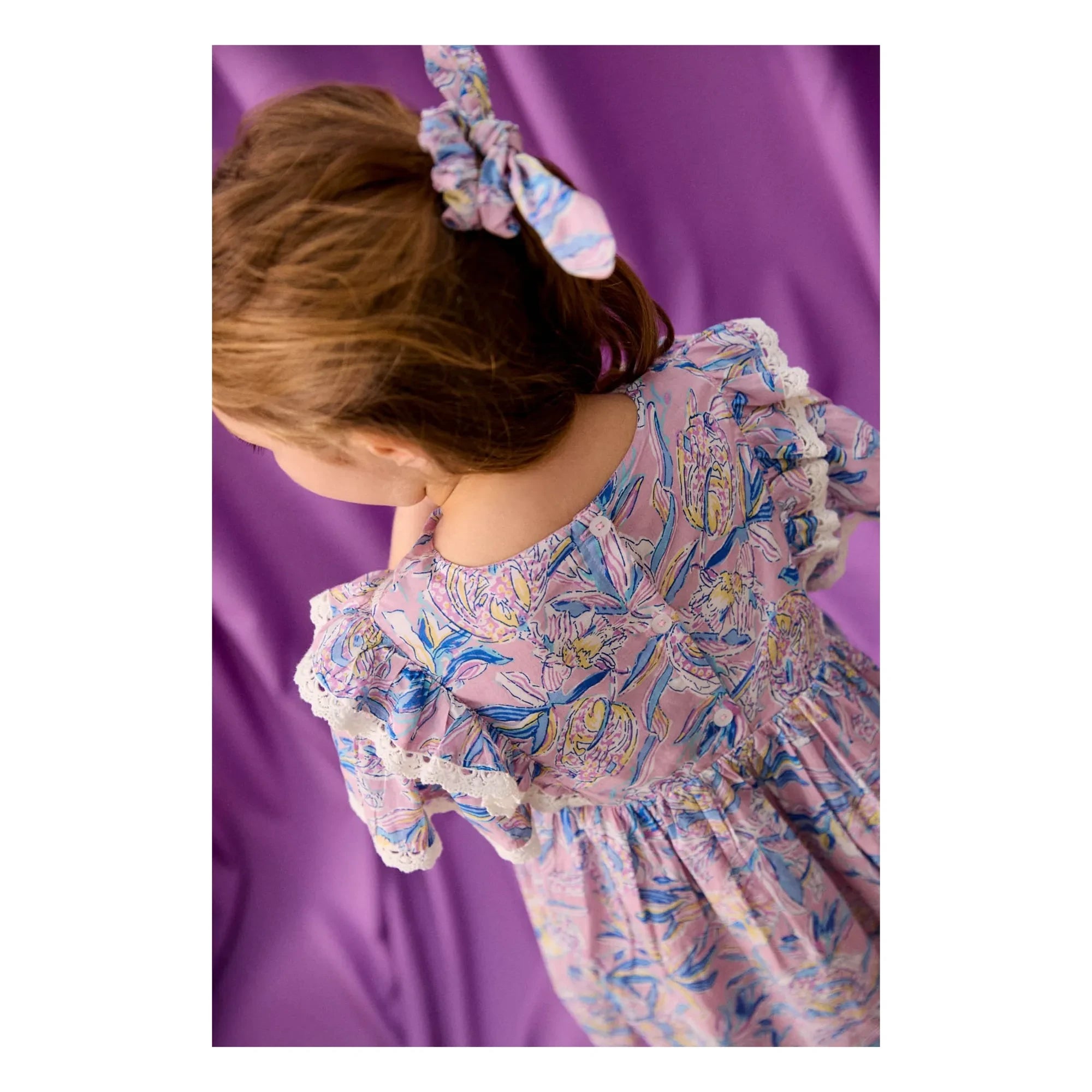 Louise Misha - Chouchou Chloe Fleuri Recycelte Fasern | Rosa