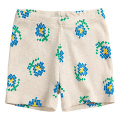 Bobo Choses - Gerippte Shorts aus Bio-Baumwolle mit Blumenmuster | Ecru