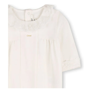 Chloé - Bio-Baumwoll-Schlafanzug und Decke Set | Weiß