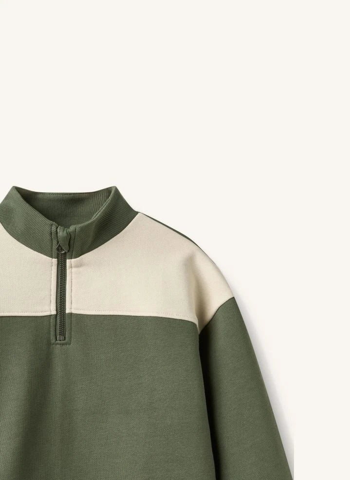 Wheat - Matteo Organik Pamuklu Trucker Yakalı Hoodie | Haki