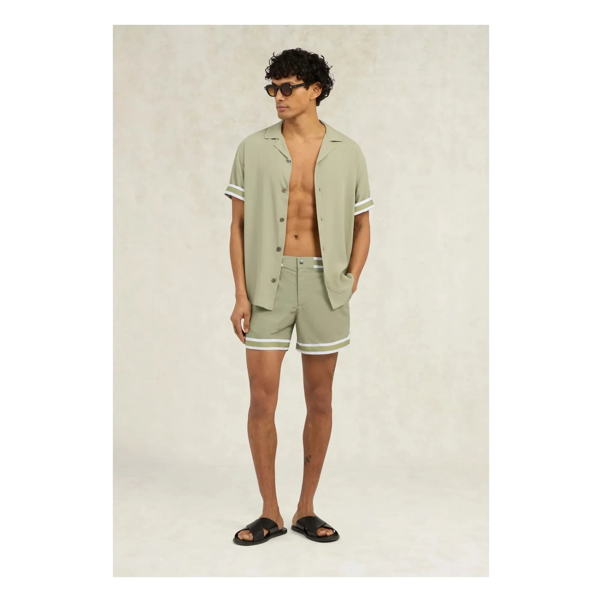 Ché Studios - VALBONNE HEMD | Beige - Grün