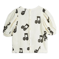Mini Rodini - Bluse Notes Bio-Baumwollmusselin | Weiß