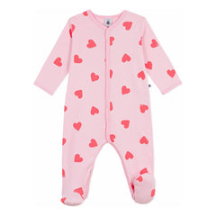 Petit Bateau - Gute Nacht Herzen PB Schlafanzug | Rosa