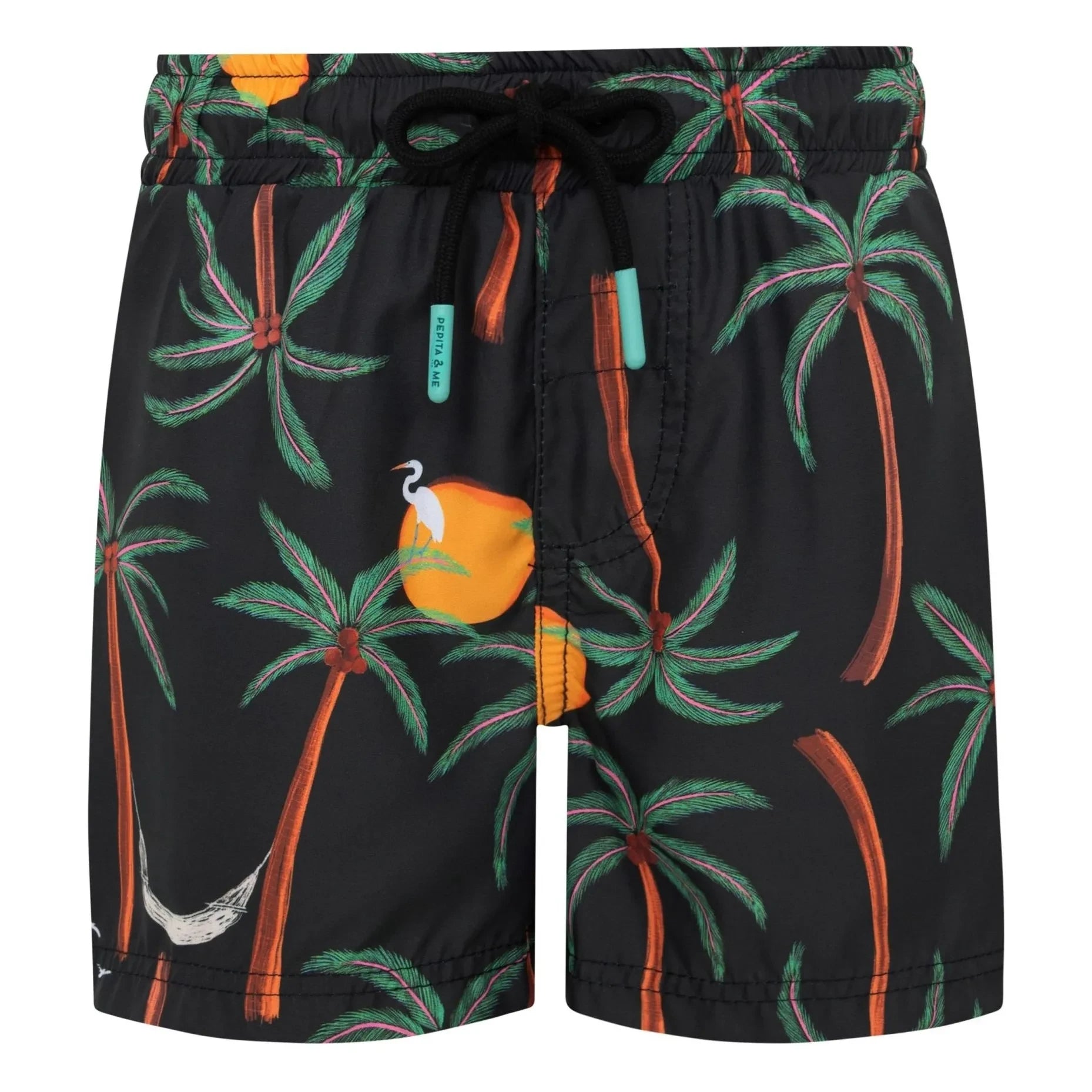 Pepita & Me – Schwarze Palm-Shorts