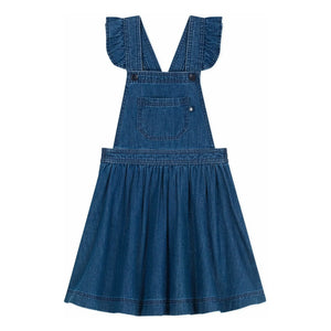 Petit Bateau - Bio-Baumwoll Denim Latzkleid | Denim Blau