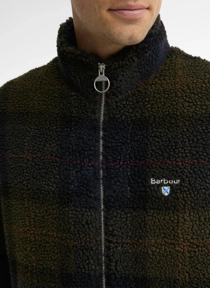 Barbour - Karierter Reißverschluss-Fleecejacke | Oliv