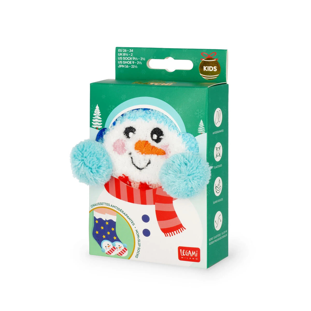 Legami - Kinder Weihnachts-Slipper-Socken Schneemänner - Perfekte Passform!