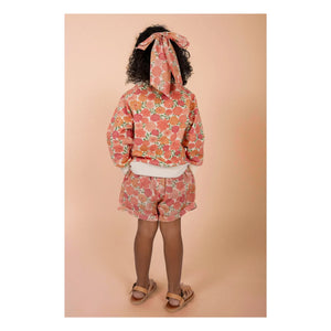 Loir - Camille Shorts Bio-Baumwolle Blumen | Koralle