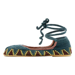 Kashura - High Seaweed Blaue Ballerinas | Pfauenblau