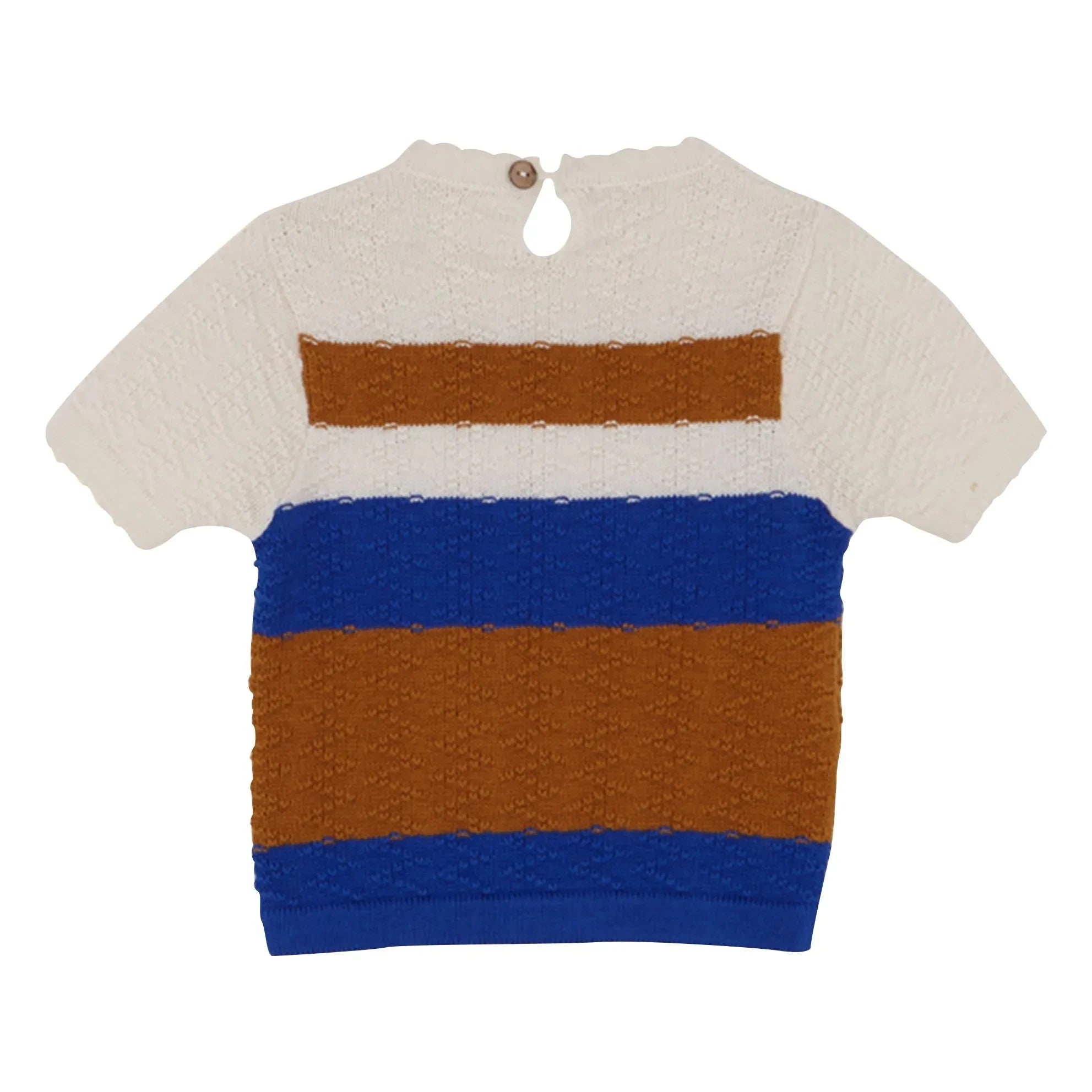 birinit - Transparenter Mesh-Pullover mit Farbblock | Caramel