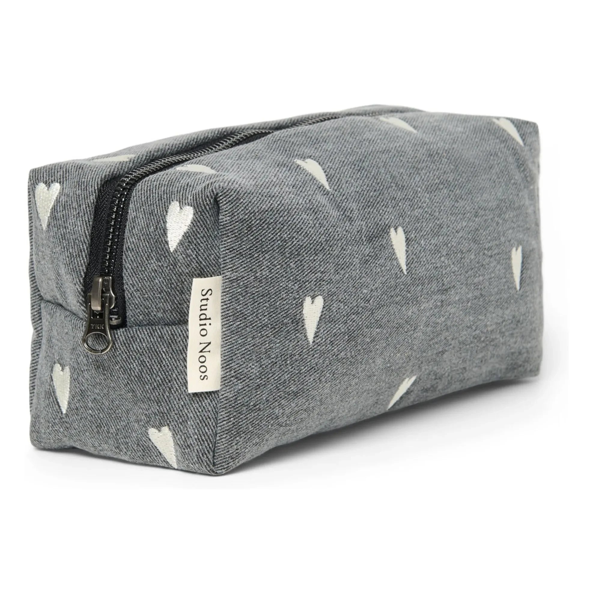 Studio Noos – Kosmetiktasche mit Herzmotiv | Grau