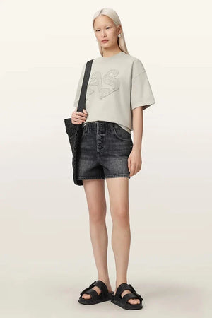 AllSaints Damen-Baumwoll-T-Shirt INSIGNIA