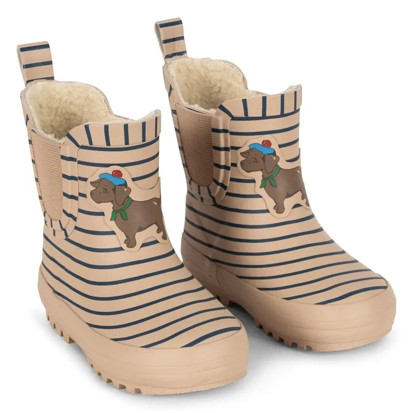Konges Sløjd - Gestreifte King Regenstiefel | Beige