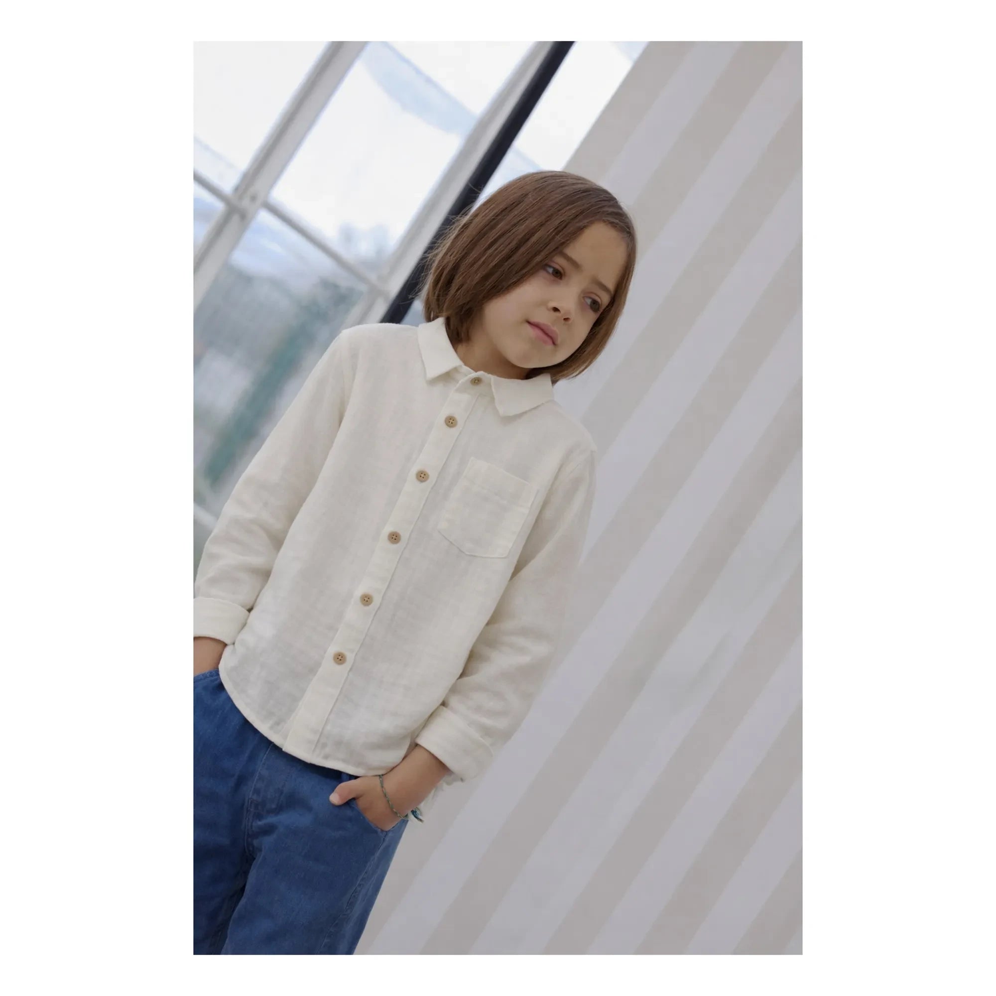 Lililotte - Constantin Bio-Baumwoll-Musselinshemd | Ecru