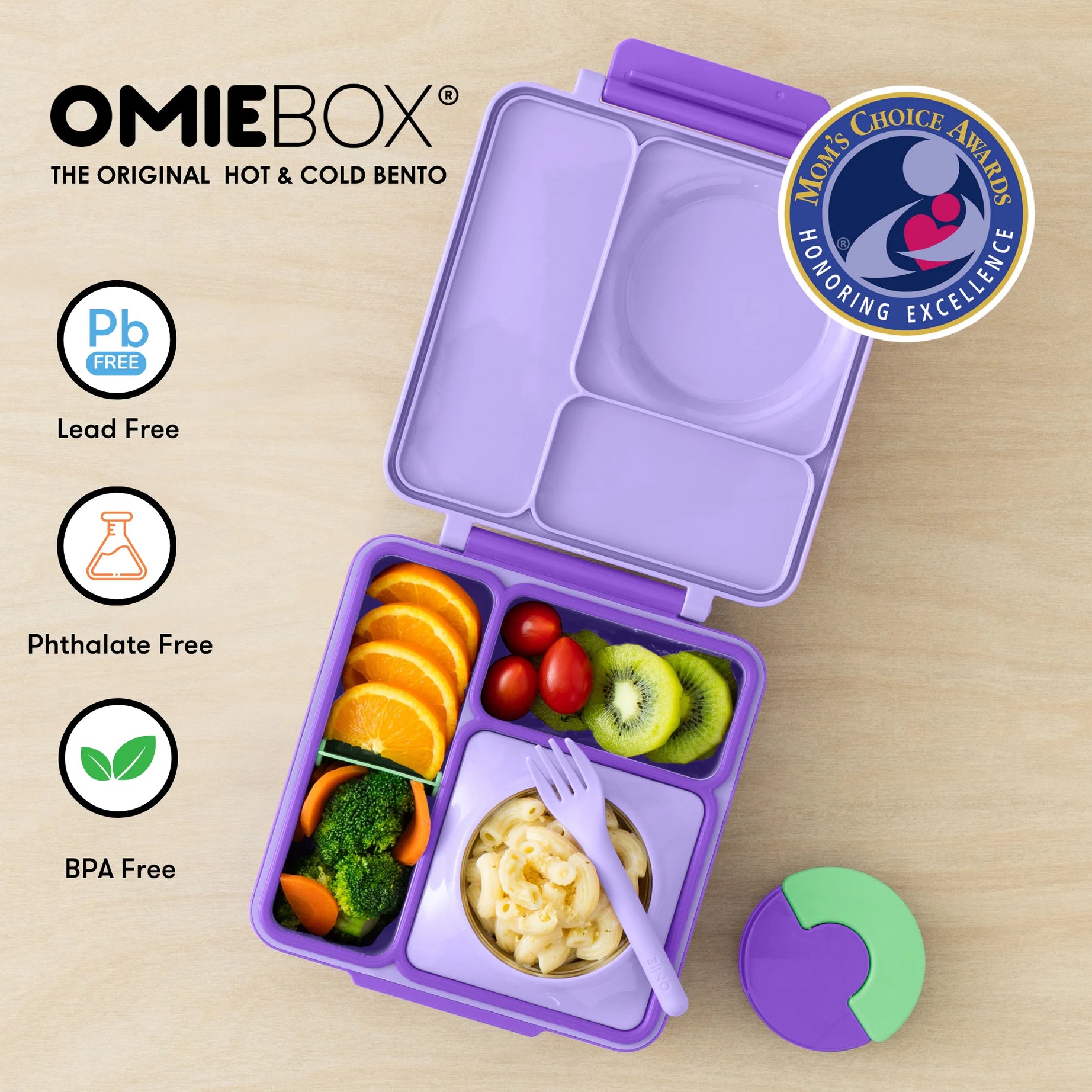 Omiebox - Wärmeisolierte lila Bento Essensbox