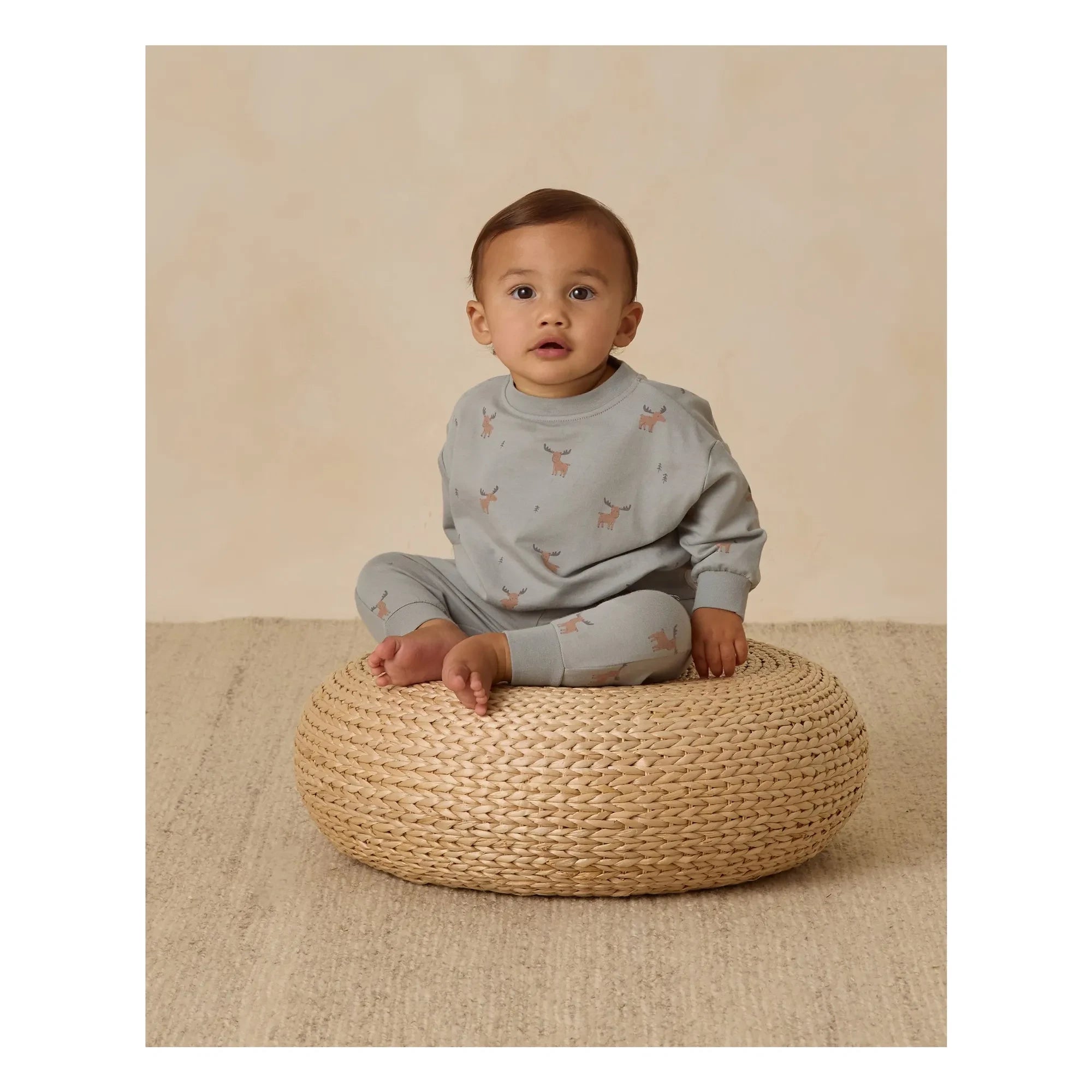 Quincy Mae - Elan Jogginghose aus Bio-Baumwolle | Grau-blau