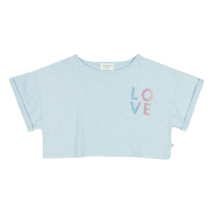 Jenest - Lizzy Love Bio-Baumwolle Crop T-Shirt | Hellblau