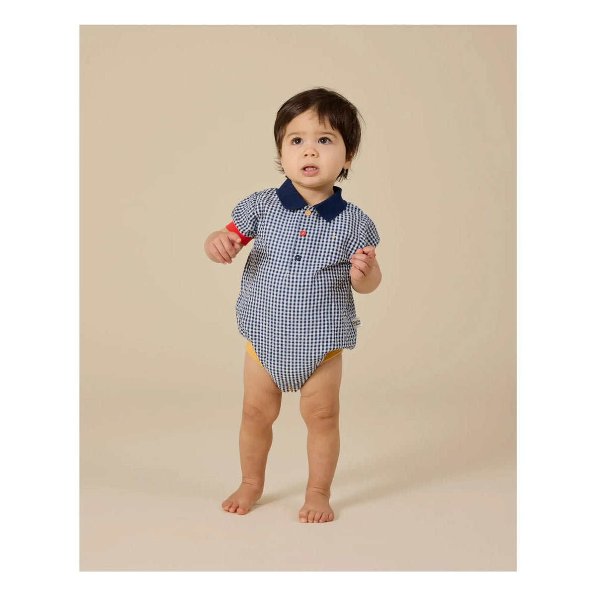 Goldie + Ace – Vichy Polo-Overall | Navy
