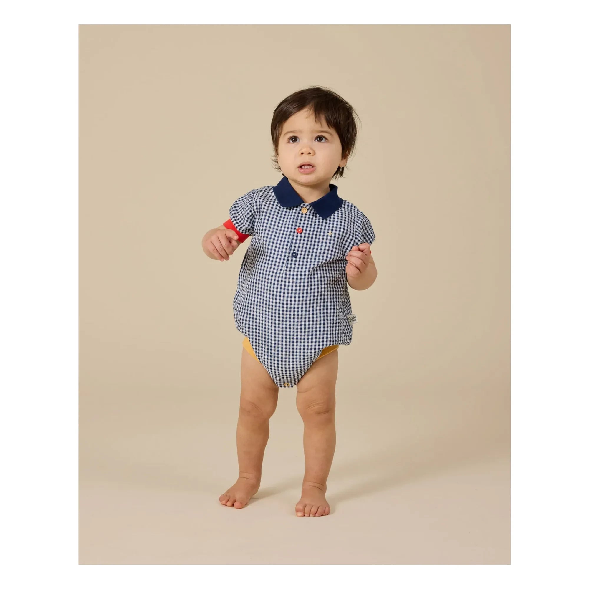 Goldie + Ace – Vichy Polo-Overall | Navy