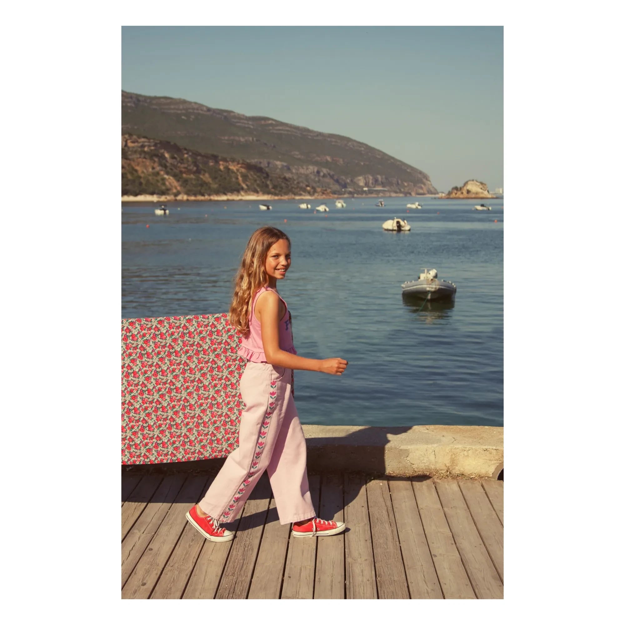 Piupiuchick - Flare Fleuri Twill Hose | Rosa