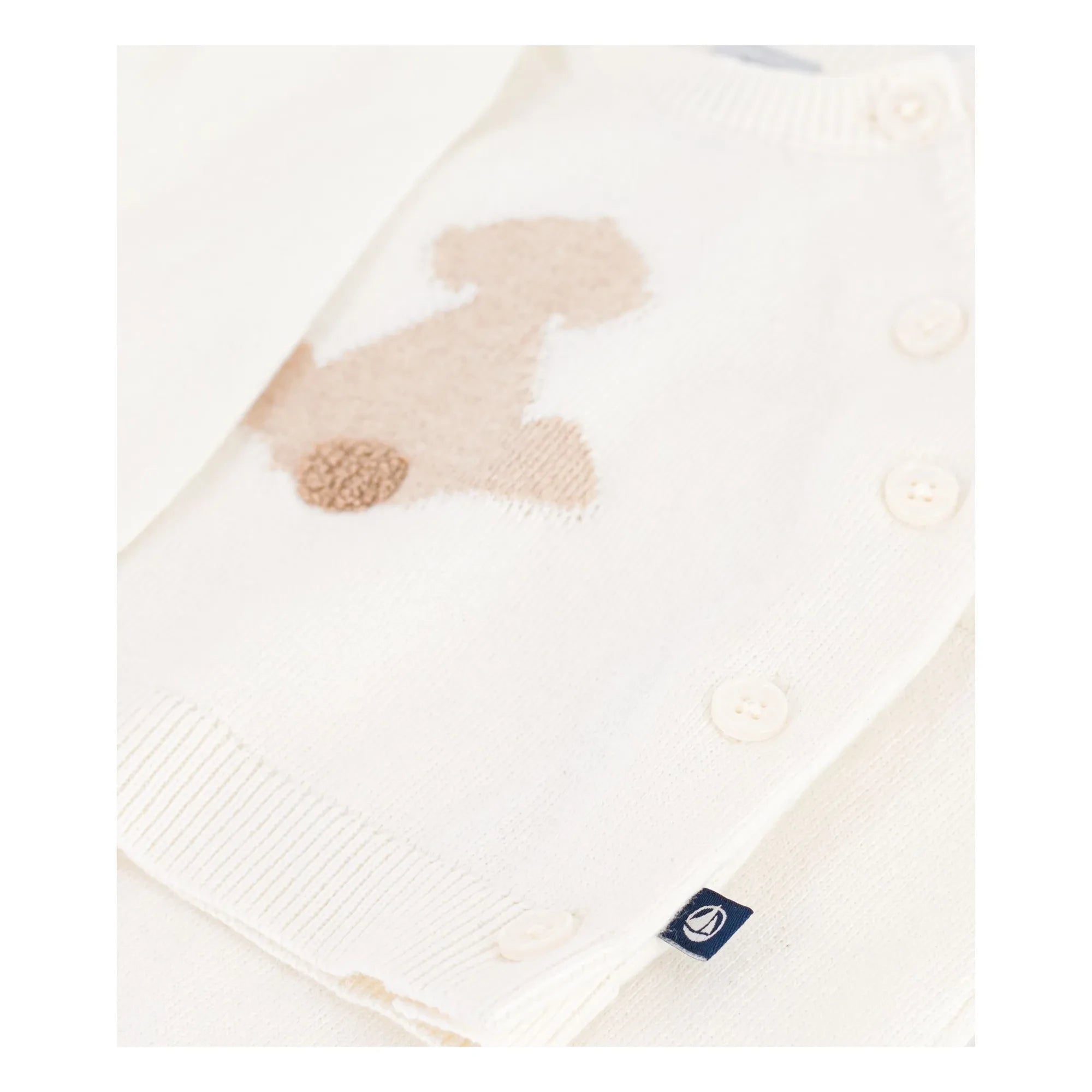 Petit Bateau - Organik pamuklu triko kazak ve pantolon takımı | Ekru