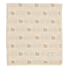 Bebe Organic - Schaukelpferd Bio-Baumwolldecke | Dusty Pink