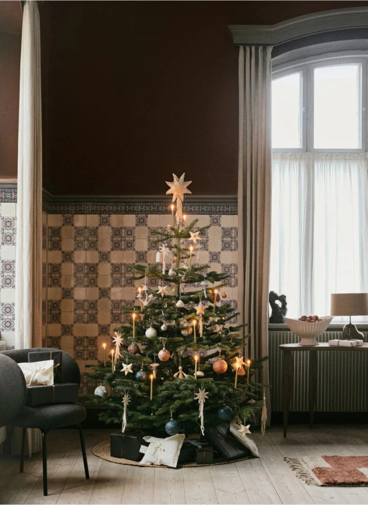 Ferm Living - Marmor-Optik Weihnachtsbaumkugeln - 4er Set