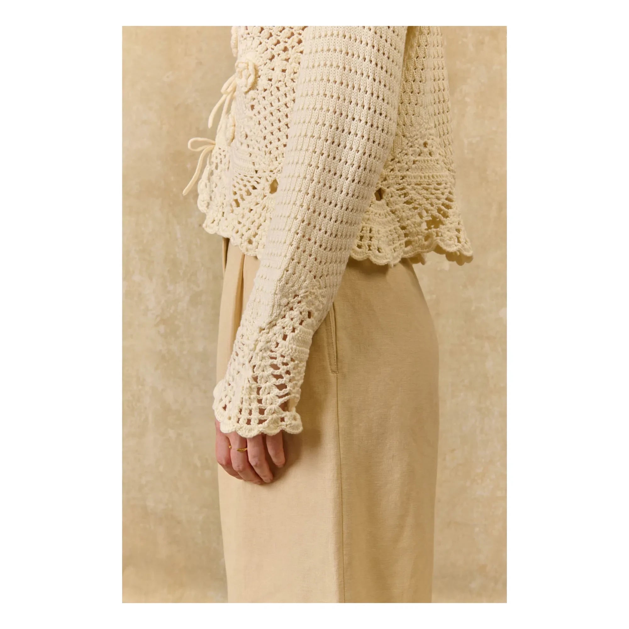 Louise Misha - Molya Baumwoll-Cardigan | Creme