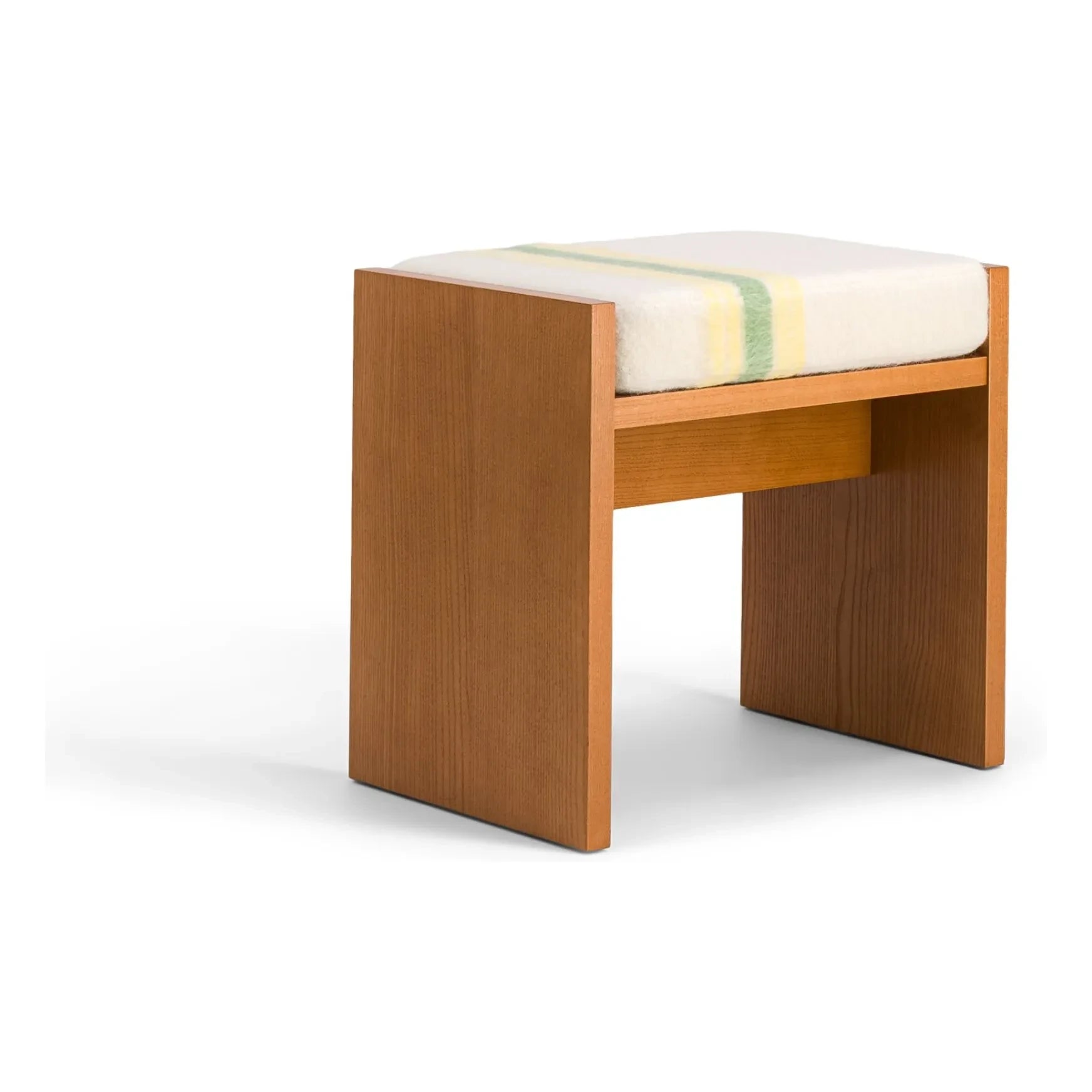 The Socialite Family - Chiesa gestreifter Mohair-Hocker | Gelb