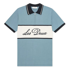 Les Deux - Reißverschluss-Polo | Hellblau
