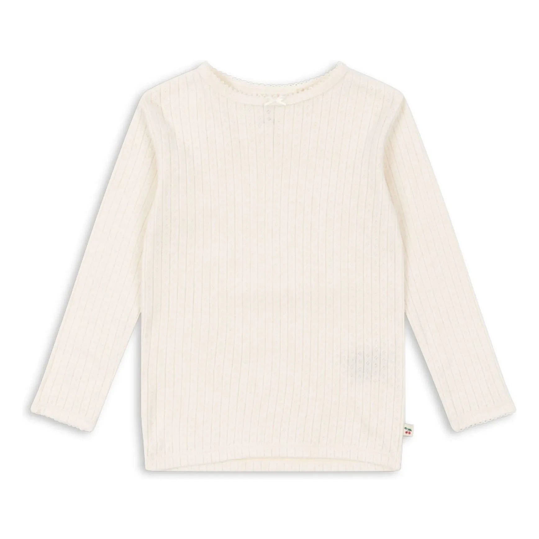 Konges Sløjd - Minnie Pointelle T-Shirt aus Bio-Baumwolle | Ecru