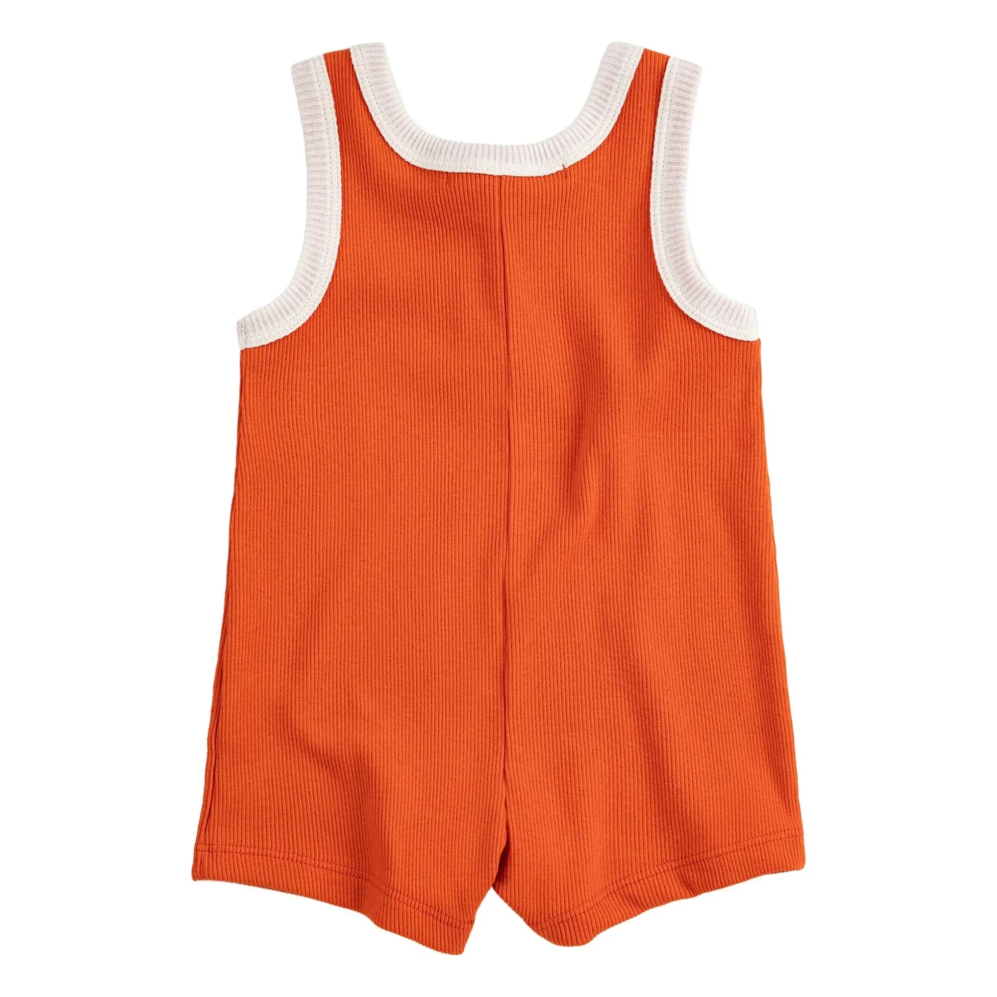 Bobo Choses - Bio-Baumwolle Vogel Rippstrampler | Orange