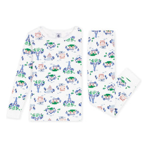 Petit Bateau - Paris Organik Pamuklu Özel Dikim Pijama | Beyaz