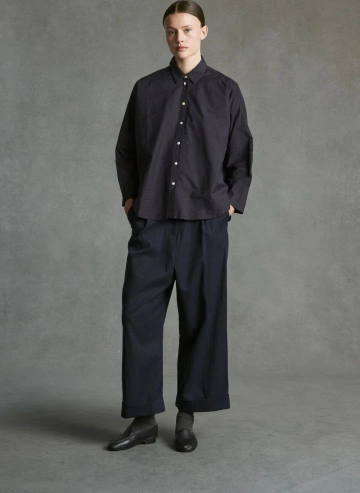 Hod - Mariano Bundfaltenhose | Marineblau
