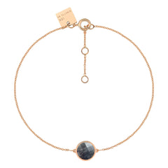 Ginette NY - Scheiben-Mini-Pixie-Armband in Ebenholz | Roségold