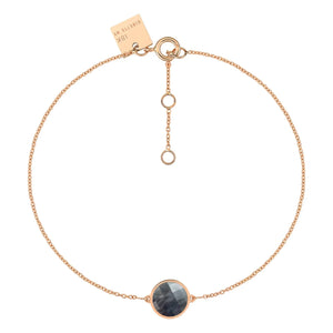 Ginette NY - Scheiben-Mini-Pixie-Armband in Ebenholz | Roségold