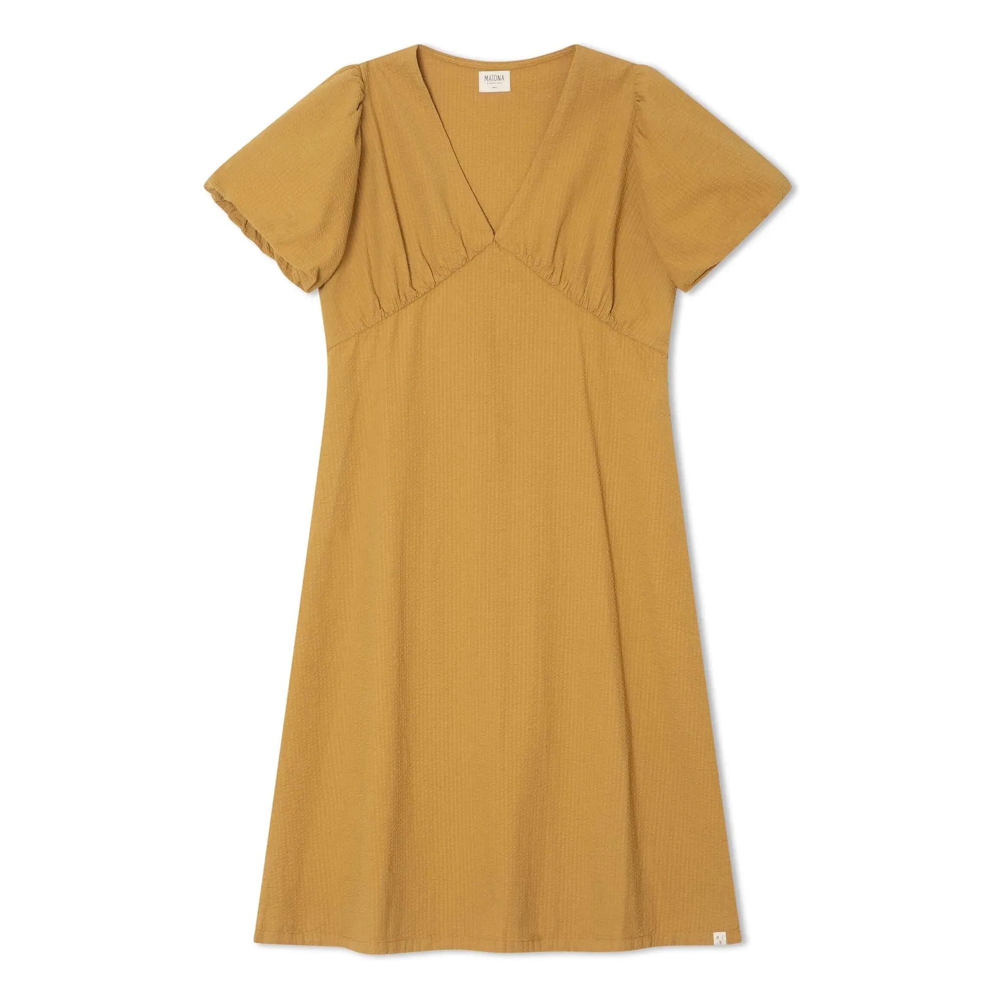 Matona - Midilanges Kleid aus Bio-Baumwolle | Senf
