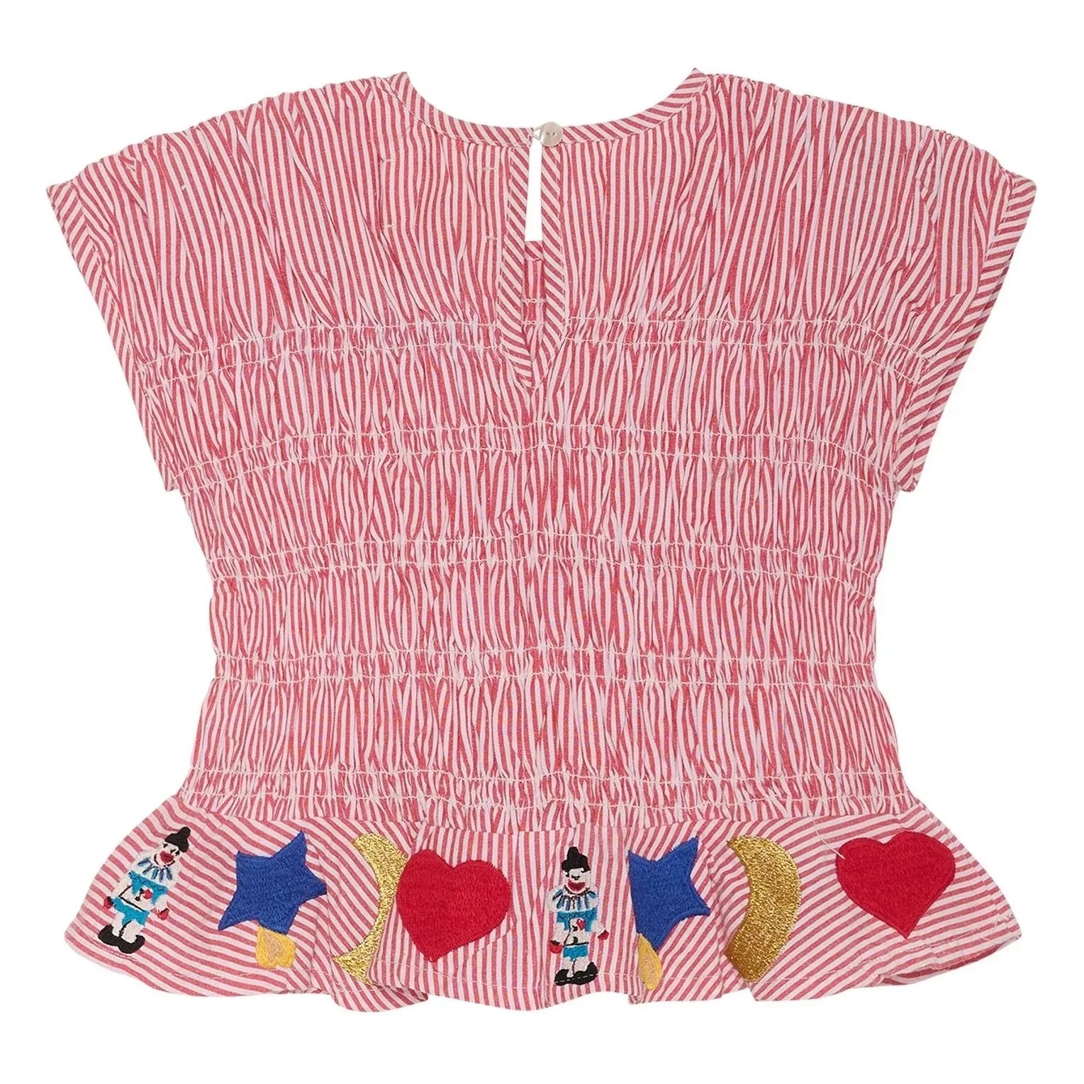 SISSEL EDELBO - Gestreiftes Top Smocké Sol - Kinderkollektion | Rot