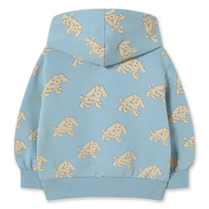Tinycottons – Kapuzenpullover aus Bio-Baumwolle mit Hundeprint | Hellblau