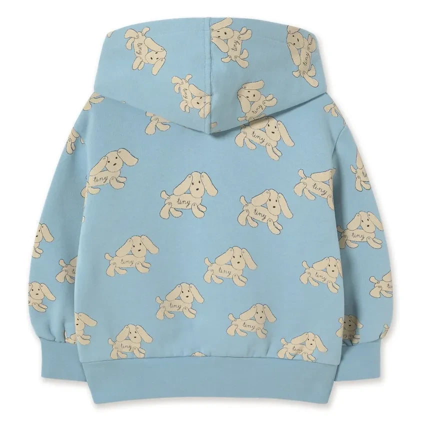 Tinycottons – Kapuzenpullover aus Bio-Baumwolle mit Hundeprint | Hellblau