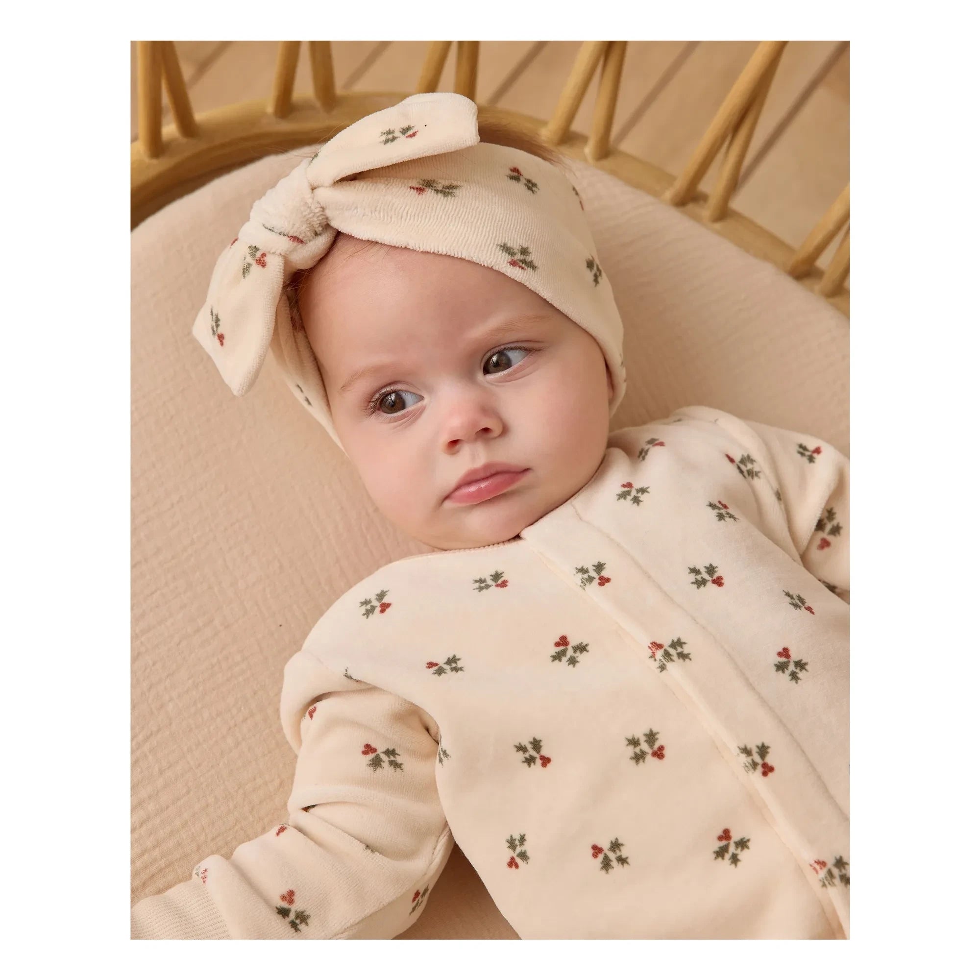 Quincy Mae - Holly Berry Schleifen-Haarband | Ecru