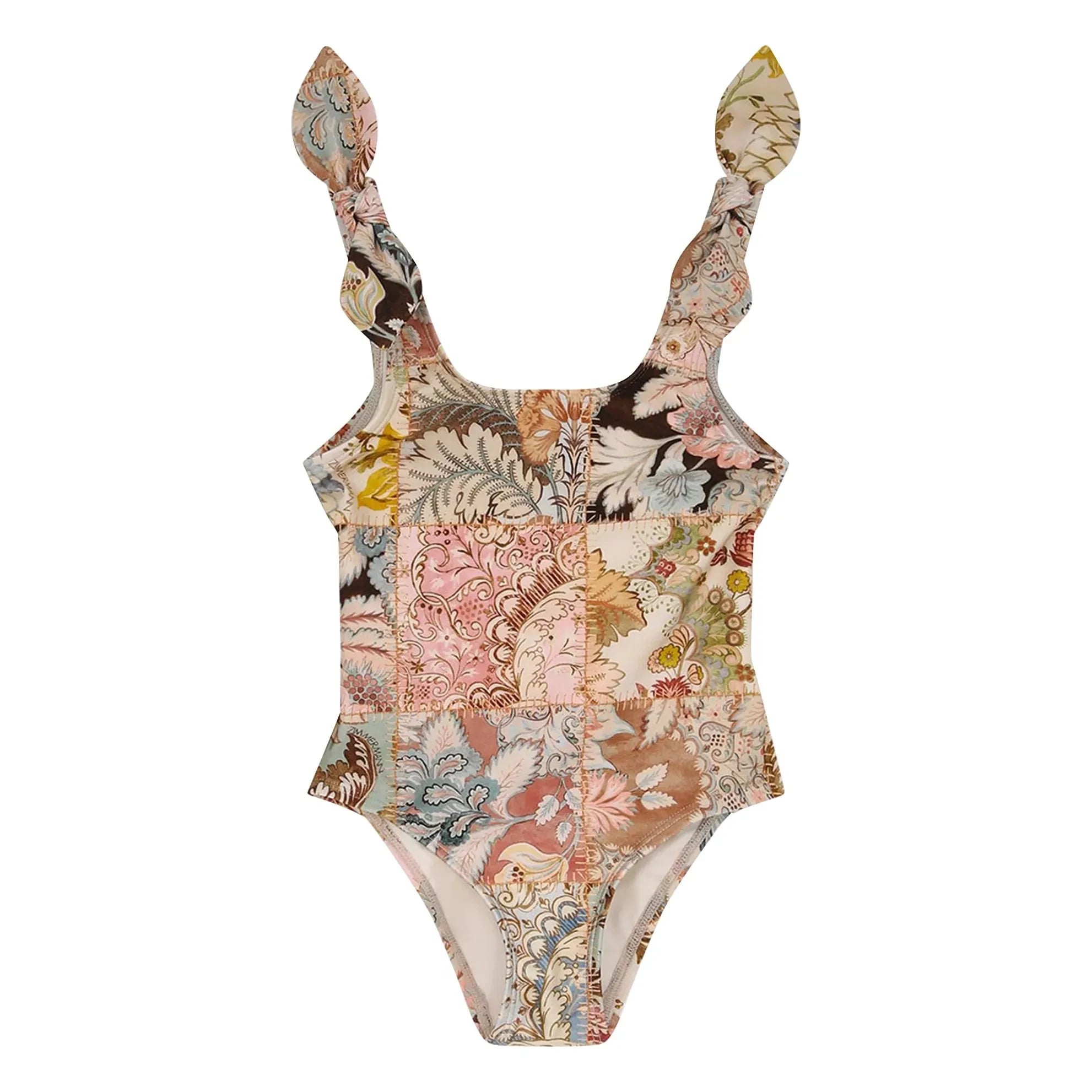 Zimmermann - Gün Işığı Patchwork Floral Badeanzug | Hellrosa