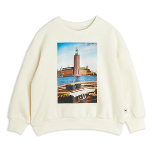 Mini Rodini - City Hall Bio-Baumwoll-Sweatshirt | Ecru